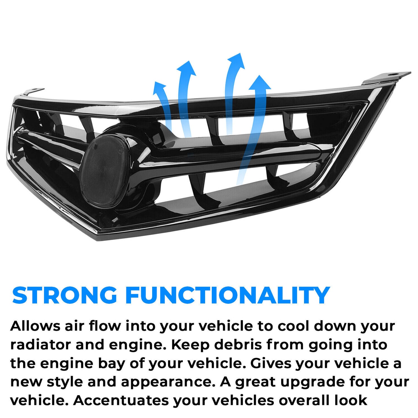 Front Grill Grille W/Black Molding FOR 2006-2008 Acura TSX Replace for AC1200112