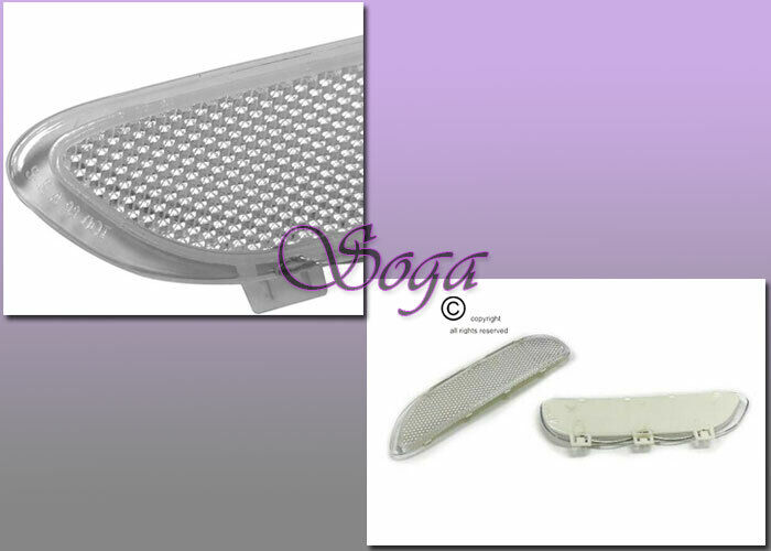 FOR BMW E46 3 SERIES 2DR COUPE CLEAR SIDE MARKER LAMPS BUMPER REFLECTOR PAIR US
