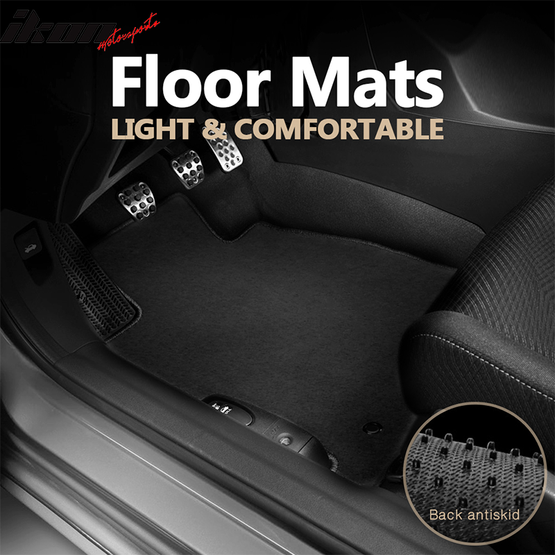 Fits 06-11 Honda Civic Coupe Sedan Nylon Floor Mats Front & Rear Black 3PC