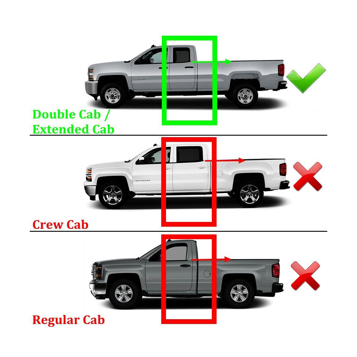 For 2014-16 2017 2018 Chevrolet Silverado 1500 Window Visor Extended/double Cab