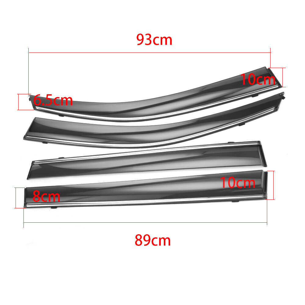 For 2014-2019 Toyota Highlander Window Visor Rain Guard Wind Deflectors Chrome