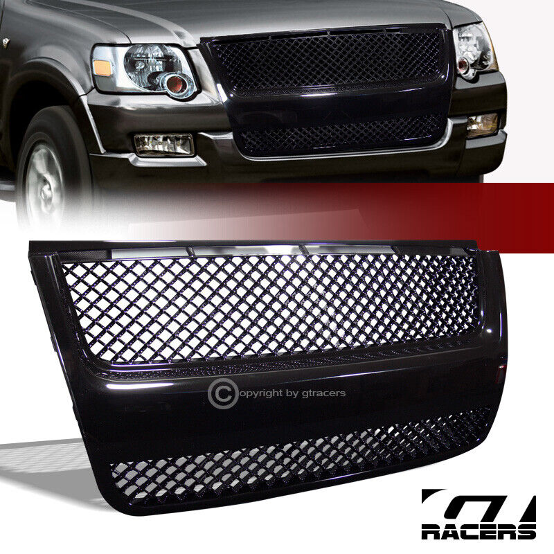 For 2007-2010 Explorer Sport Trac Black Mesh Front Bumper Grill Grille Guard ABS