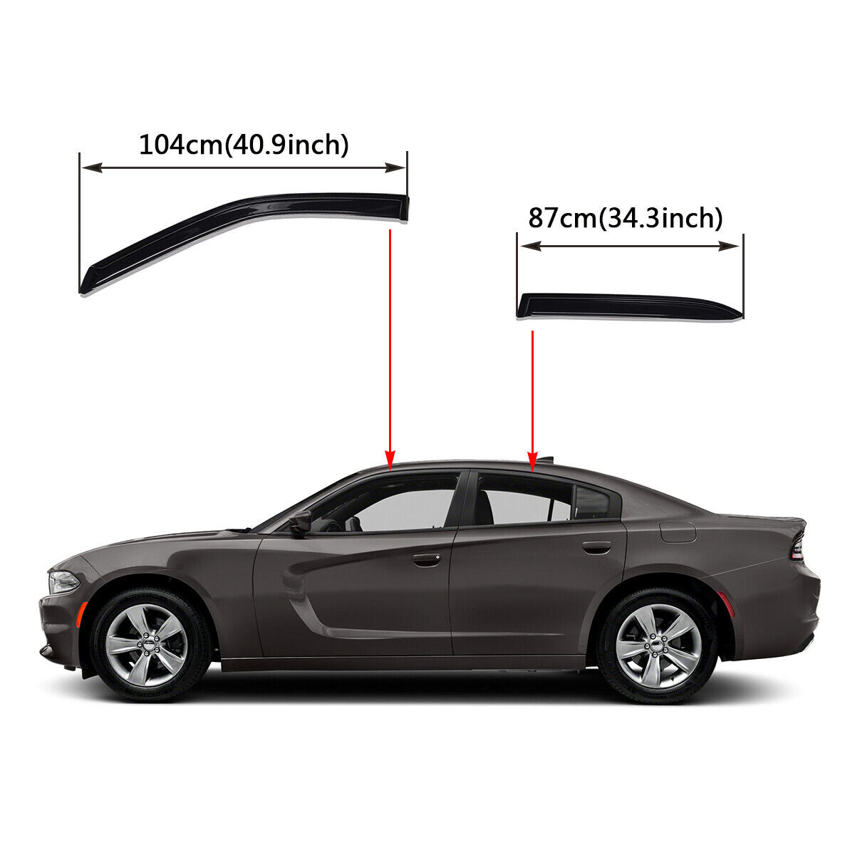For 2011-2020 Dodge Charger Window Visors Sun Rain Guards Vent Shade