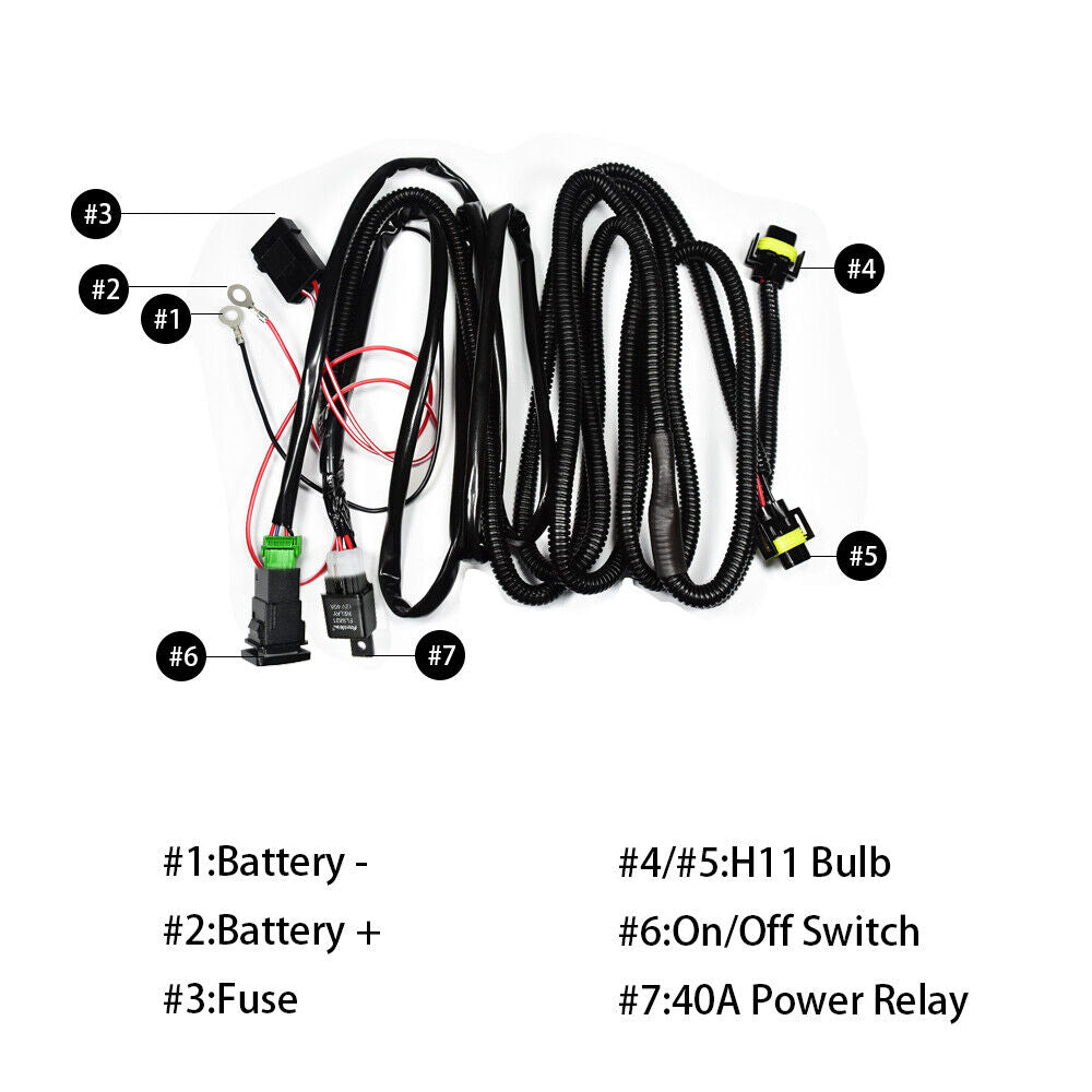 US Location Fog Light Wiring Harness Switch Kit 12V Fit Toyota Peugeot