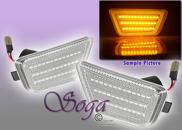 FOR 2011-2015 CHEVROLET CRUZE CLEAR SMD 3 LINES LED SIDE MARKER SIGNAL LAMPS NEW