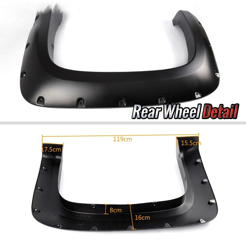 Pocket Rivet Fender Flares Fit For 2007-2013 Chevy Silverado 1500 2500HD/3500HD