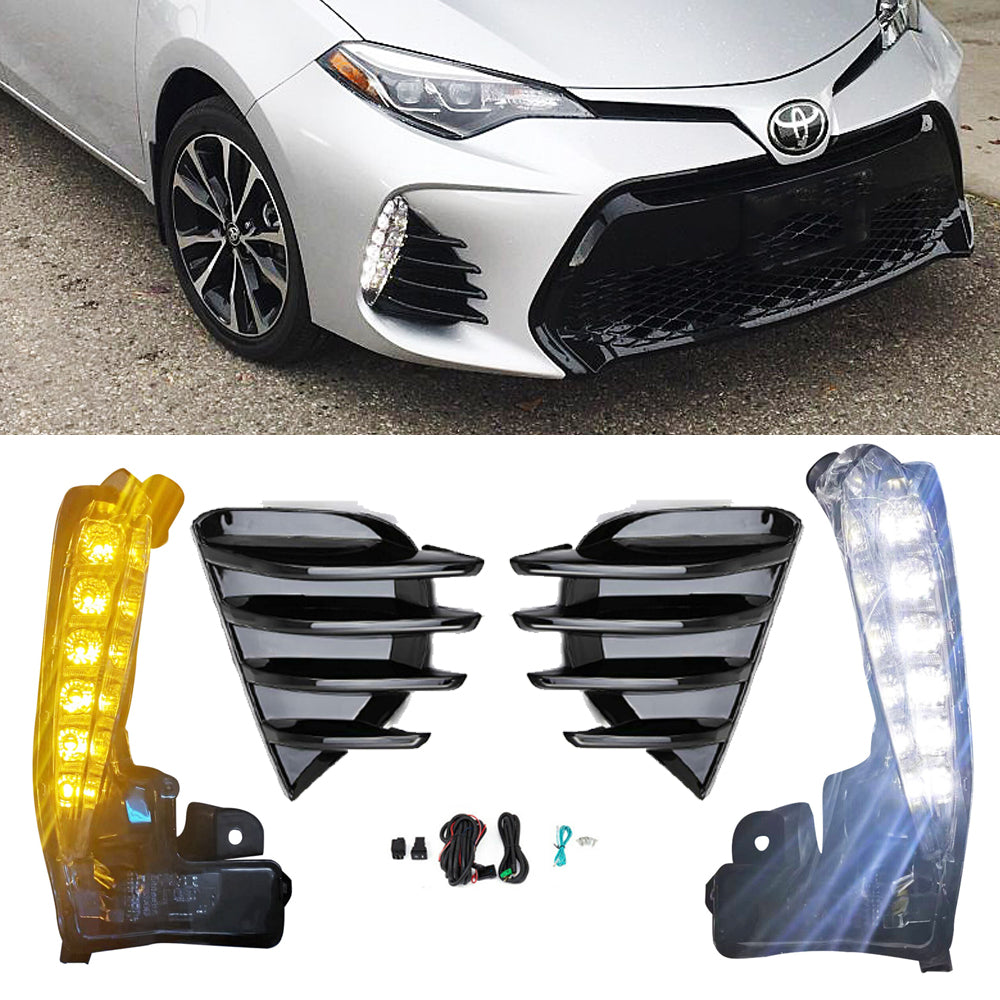 For 2017-2019 Toyota Corolla SE XSE Fog Light Lamp DRL Turn Signal w/wiring