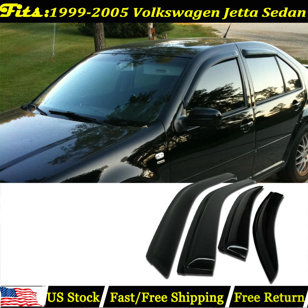 For 1999-2005 Volkswagen Jetta Sedan Window Visors Vent Rain Deflector Acrylic
