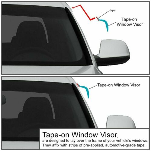 For 2010-2018 Ford Taurus Smoke Window Visors Sun Rain Wind Guards Vent Shade