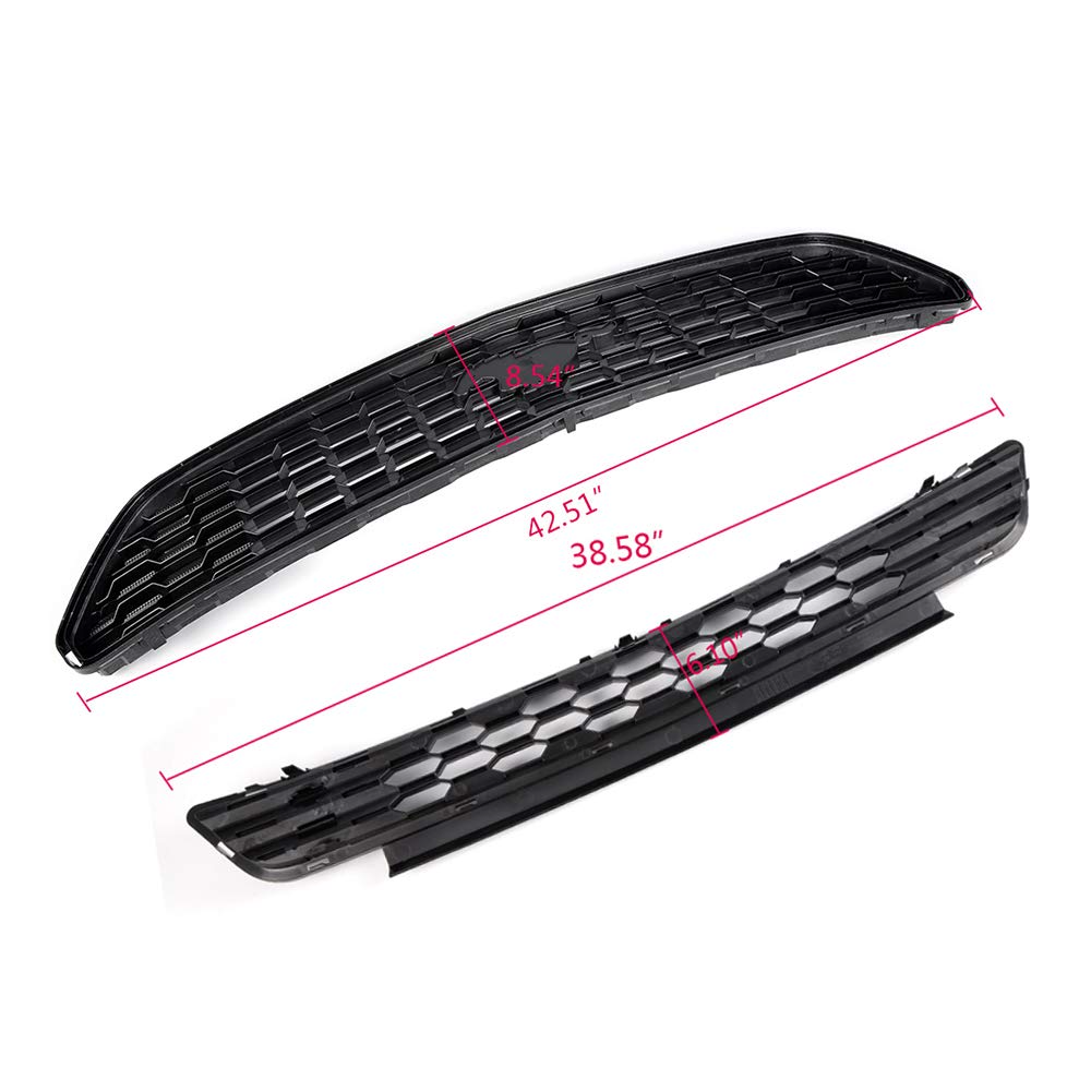 Upper & Lower Grille without Emblem Front Bumper FITS 2015-2017 Ford Mustang