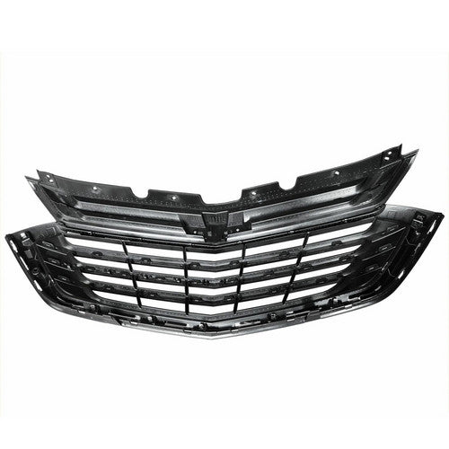Front Upper Grille Black Fit 2018-2021 Chevrolet Equinox W/ Chrome Trim