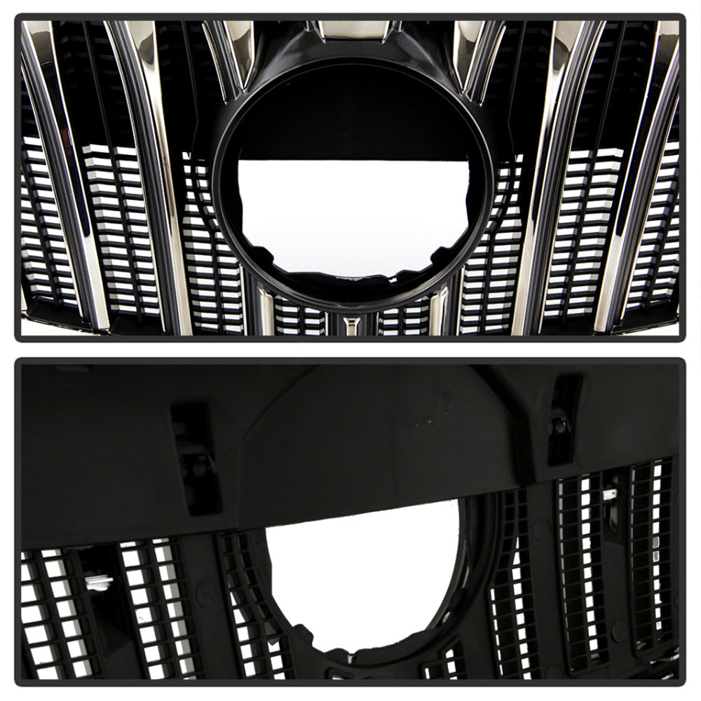 For 2015-2017 Buick Regal w/o GS Front Bumper Upper Grille Assembly Black/Chrome