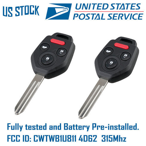 2pcs Remote Key Fob Replacement CWTWB1U811 4D62 For 2011-2014 Subaru Tribeca