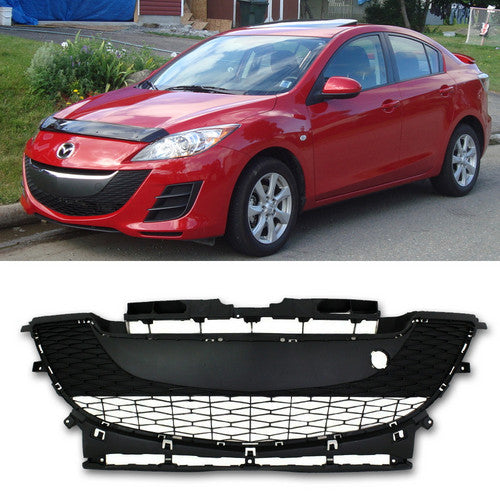 Bumper Grille For 2010-2011 Mazda 3 2.0L Eng. Center Textured Gray Plastic