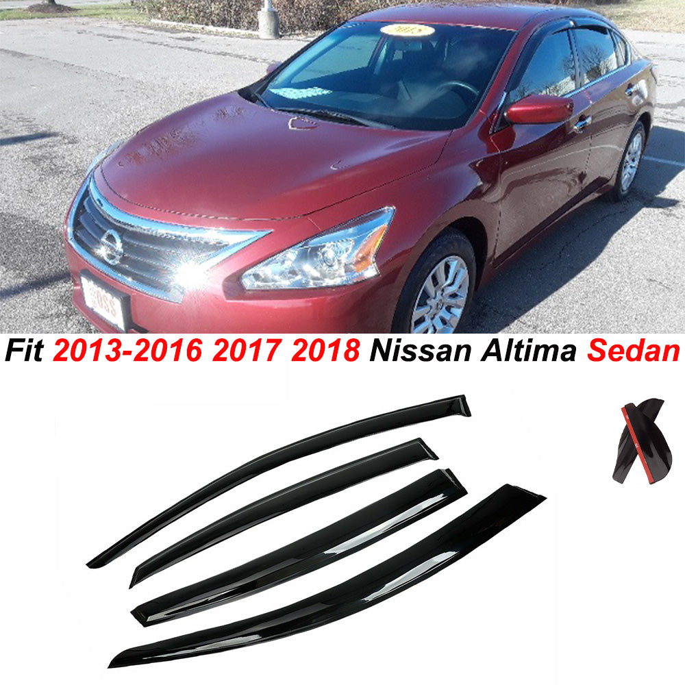 Window Vent Visor Deflector Rain Guard 6PC Fits 2013-2018 Nissan Altima Sedan