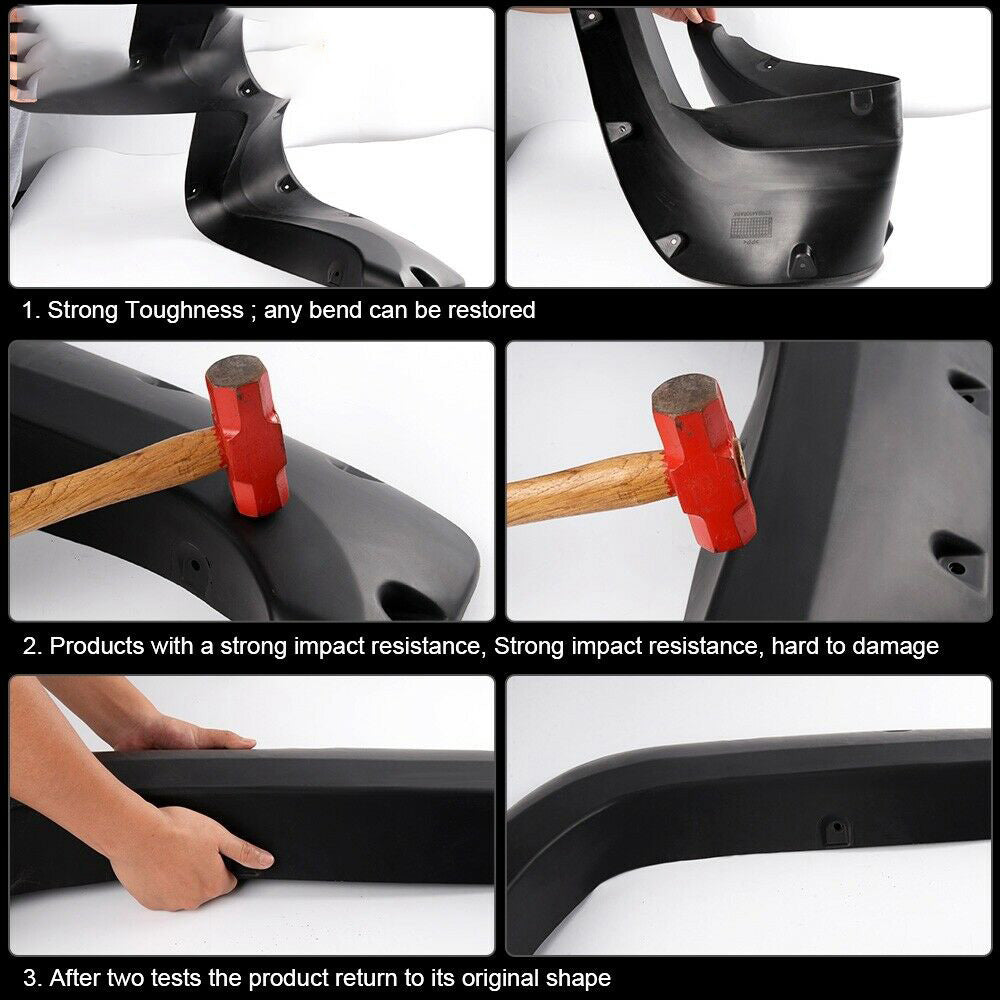 Pocket Rivet Fender Flares Fit For 2007-2013 Chevy Silverado 1500 2500HD/3500HD