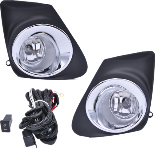 For 2011 2012 2013 Toyota Corolla Chrome Housing Headlight and Fog Lights Pair