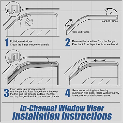 Smoke Tint Window Visor Sun Wind/Rain Deflector For 1991-2003 Ford Explorer