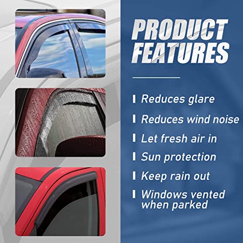Smoke Tint Window Visor Sun Wind/Rain Deflector For 1991-2003 Ford Explorer