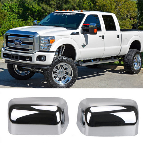 Fits 2008-2016 FORD Superduty F250 F350 F450 F550 Chrome Top Half Mirror Covers