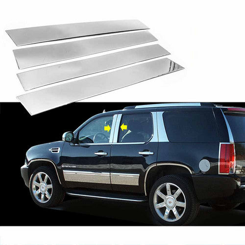 CHROME STAINLESS STEEL PILLAR POSTS FOR 2007-2014 CADILLAC ESCALADE 4PCS SET