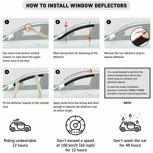 For 1998-2004 Nissan Frontier Crew Smoke Window Visor+Sunroof Rain Deflector 5PC