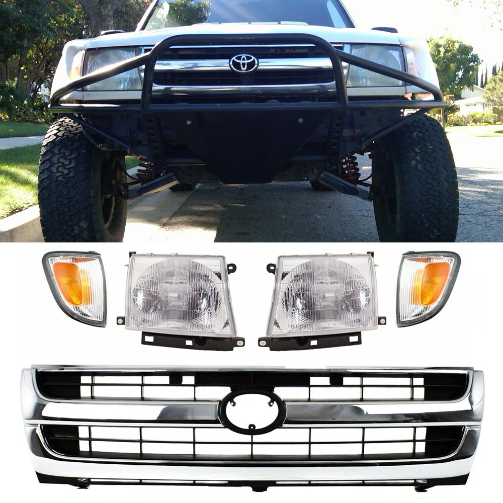 Front Bumper Headlight Grille Corner Lamp Kit For 1997-2000 Toyota Tacoma