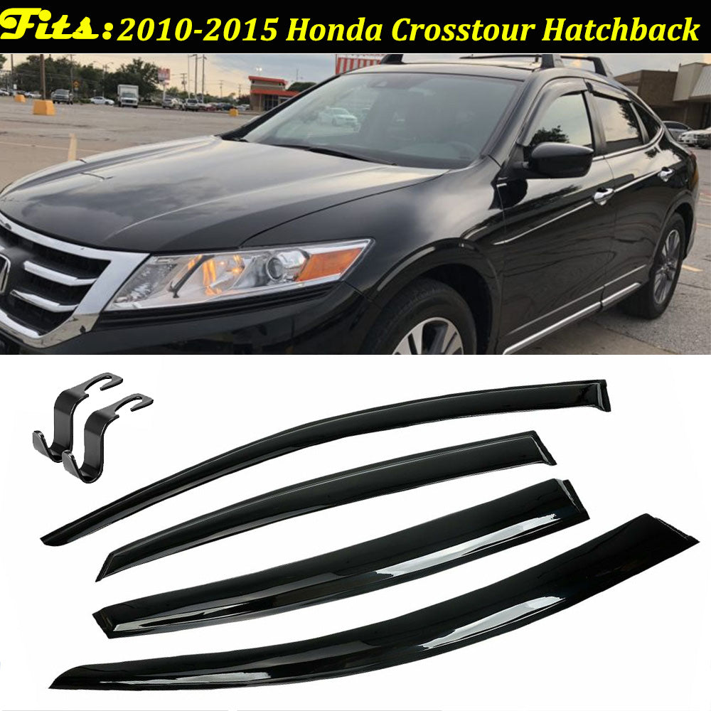 JDM Vent Window Visor Rain Deflector For Honda Crosstour Hatchback 2010-2015