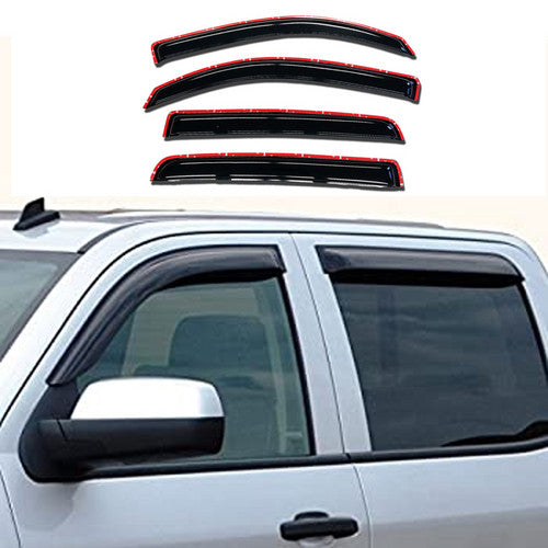 In-channel Rain Deflector Window Visors For 16 17 18 19 Toyota Tacoma Double Cab