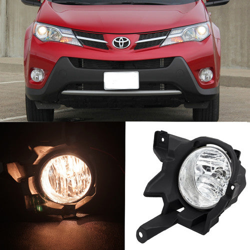 For 2013 TOYOTA RAV4 Bumper Clear Fog Lights Driving Lamps w/Switch&Wiring Kit