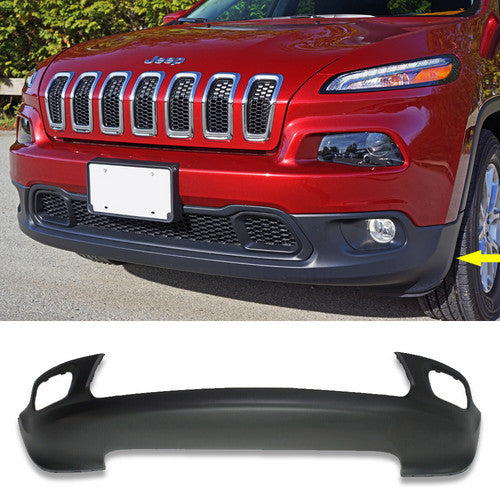 Front Lower Bumper Cover For 2014-2016 Jeep Cherokee w/ fog lamp holes Textured