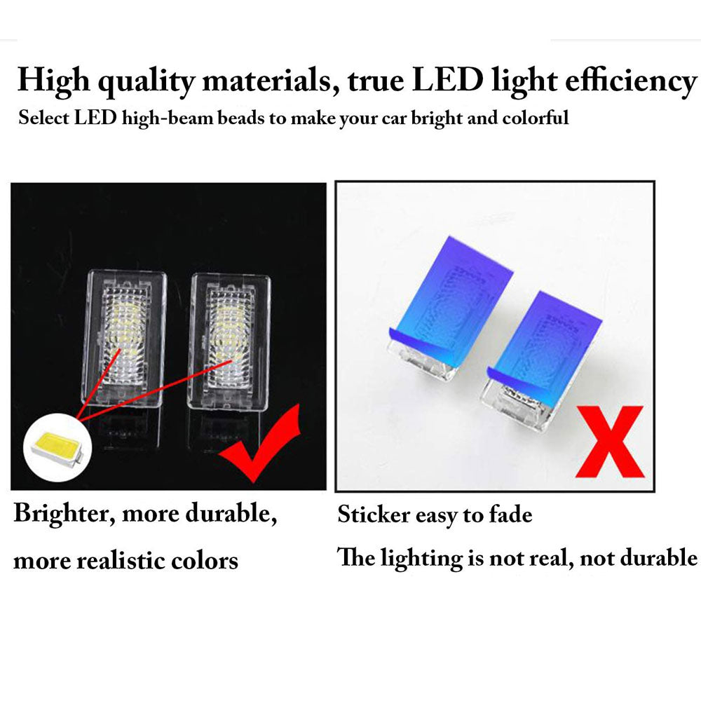 Blue LED Lamps Interior Door Trunk Glitter Lights For Tesla Model 3/S/X/Y 4PCS