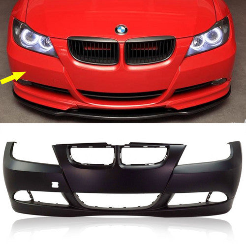 Front Bumper Cover For 2006 BMW 325i 2007-2008 328i w/Fog Lamp Holes