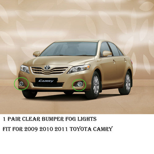 For 2010 2011 TOYOTA CAMRY Front Bumper Clear Fog Lights Driving Lamps Pair