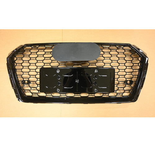 Fit 2017-2019 Audi A4/S4 B9 RS4 Grille Mesh Gloss Black Honeycomb Grill Grille