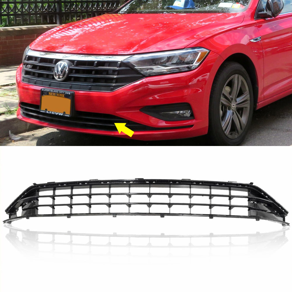Bumper Air Intake Lower Grille For 2019-2020 VW Jetta MK7 Glossy Black