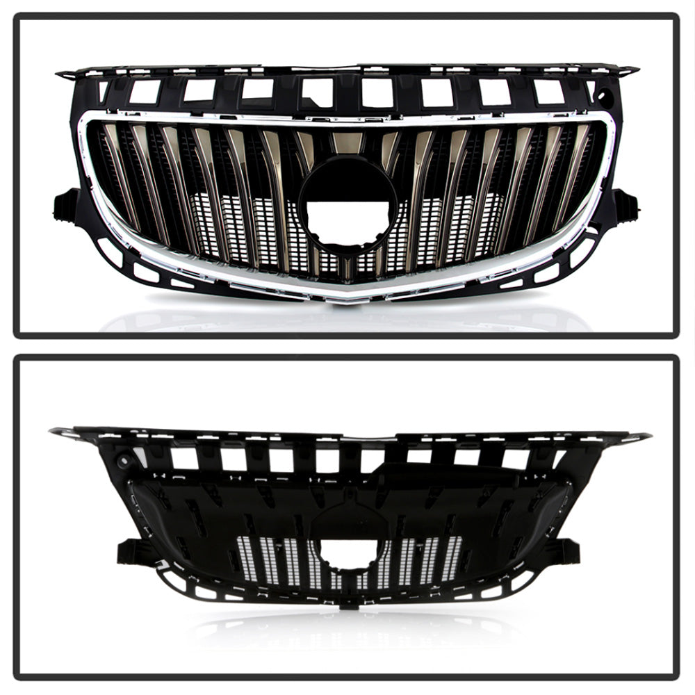 For 2015-2017 Buick Regal w/o GS Front Bumper Upper Grille Assembly Black/Chrome