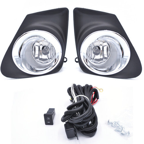 For 2011 2012 2013 Toyota Corolla Chrome Housing Headlight and Fog Lights Pair
