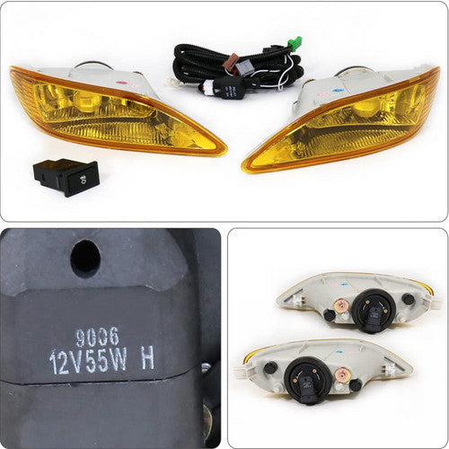 SET FOR Toyota Corolla 2005-2008 Camry 2002-2004 Amber Lens Fog Lights+Switch