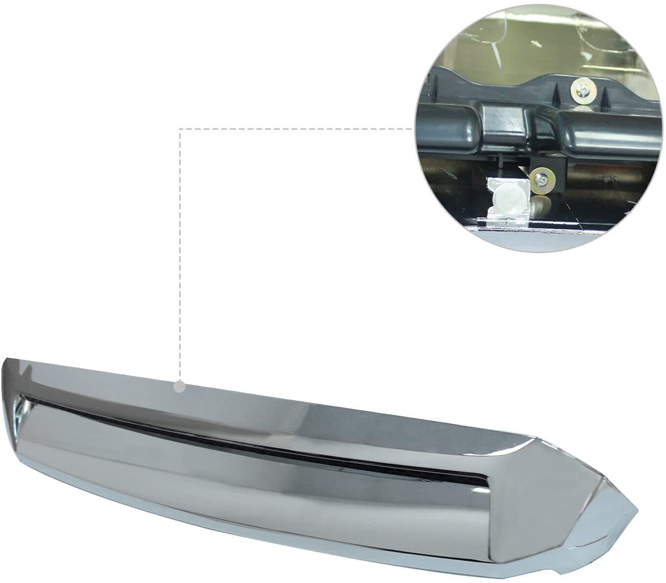 Chrome Front Upper Hood Bulge Molding Grille Trim Compatible with 2014-2021 Tundra 76180-0C030