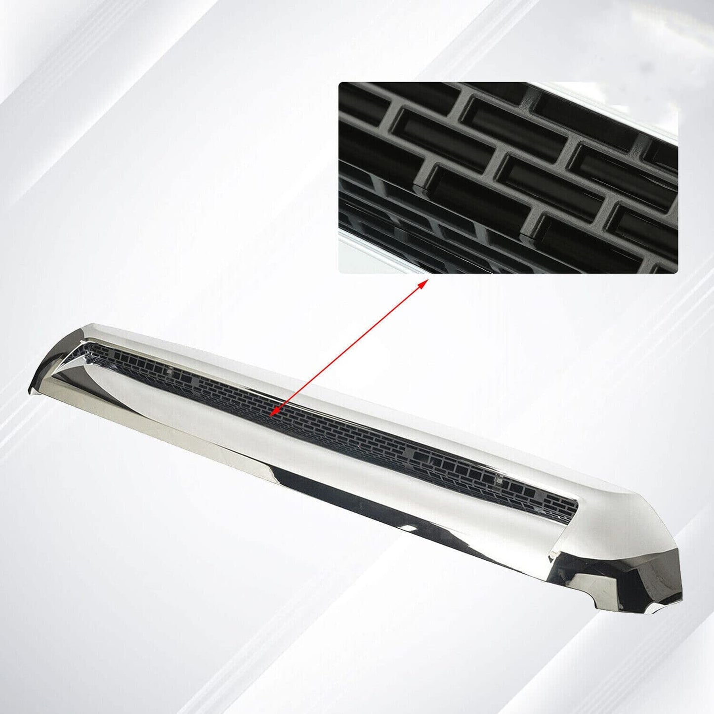 Chrome Front Upper Hood Bulge Molding Grille Trim Compatible with 2014-2021 Tundra 76180-0C030