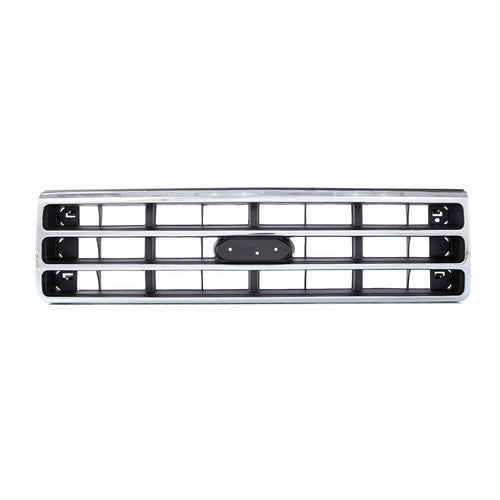 Front Bumper Grille Grill For 1989-1991 Ford F-150 F-250 Chrome & Silver