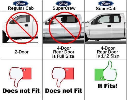 Fits 2004-2014 Ford F-150 Super Cab Window Vent Visors Rain Guard Deflector 4PCS