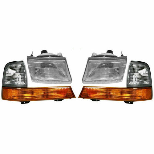 Fit 1998 1999 2000 FORD RANGER HEADLIGHTS & CORNER LIGHTS RIGHT & LEFT PAIR