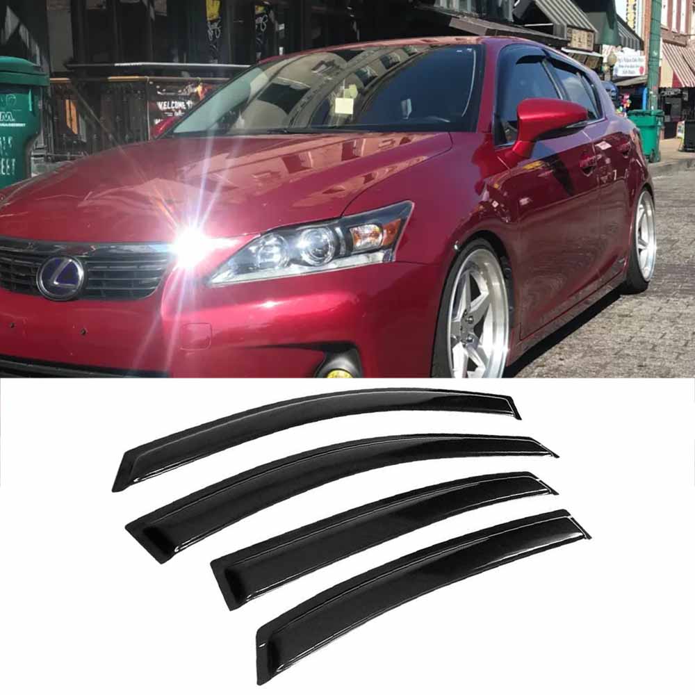 4PC Window Visor Vent Rain Deflector For 2011-2017 Lexus CT200h Hatchback 4DR