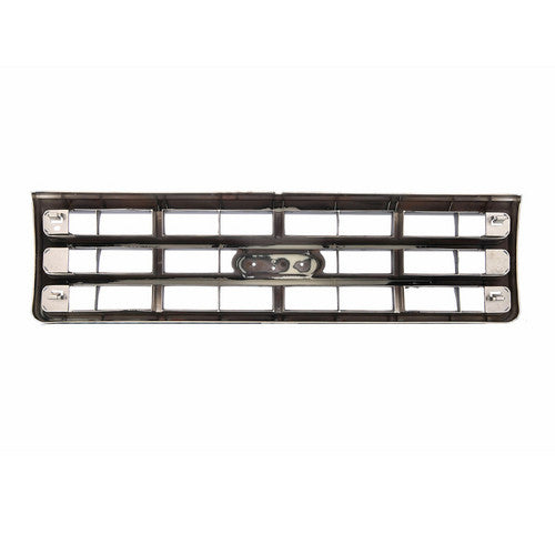 Front Bumper Grille Grill For 1989-1991 Ford F-150 F-250 Chrome & Silver