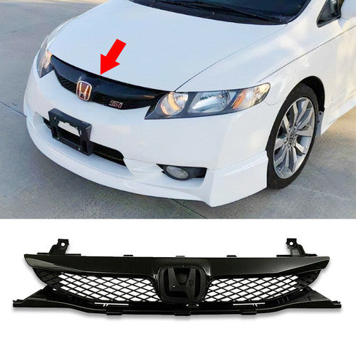 New Fit 2009 2010 2011 Honda Civic Sedan Front Bumper Grille grill W/Black Trim