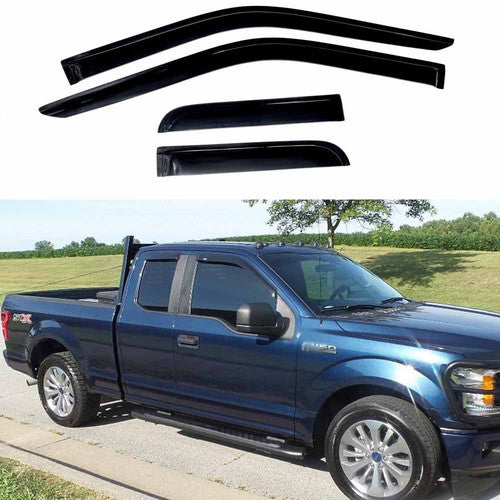 Window Visors Rain Deflector Guard For 2015 2016 2017 Ford F150 F-150 Super Cab