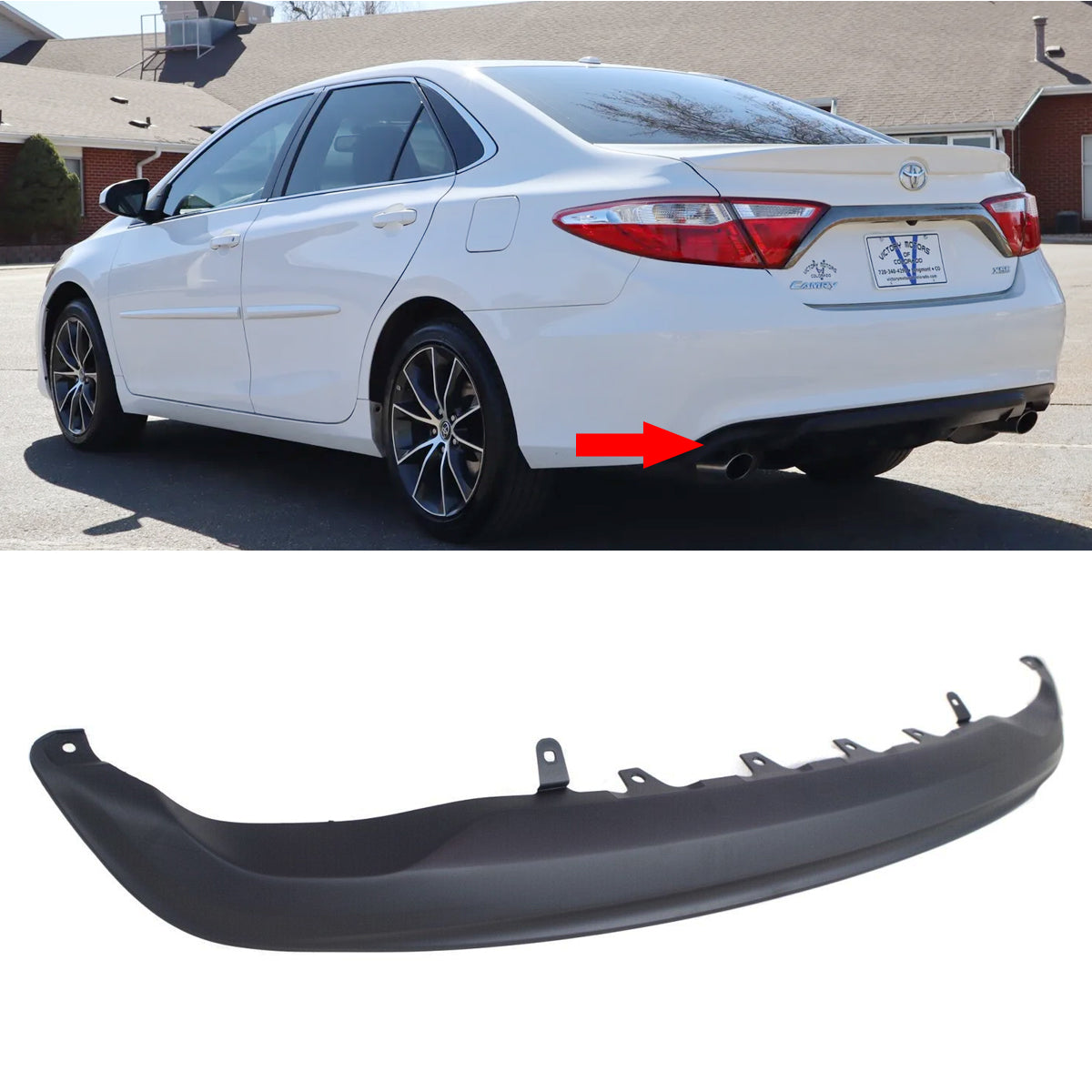 Rear Lower Bumper Cover Textured Valance For 2015 2016 2017 Toyota Camry