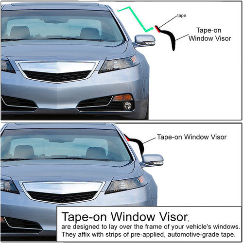 Fits 1984-1999 2000 2001 Jeep Cherokee Tape-on Window Visor Rain Guard Deflector
